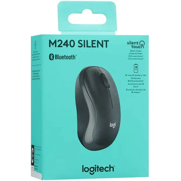 Мышь беспроводная  Logitech M240 Silent (910-007182), графит