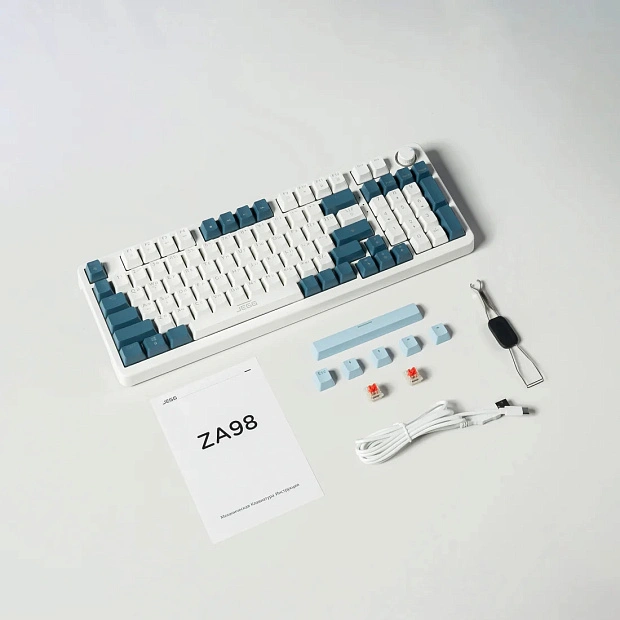 Клавиатура игровая JEGG ZA98 White Navy Blue TNT Red (синяя)