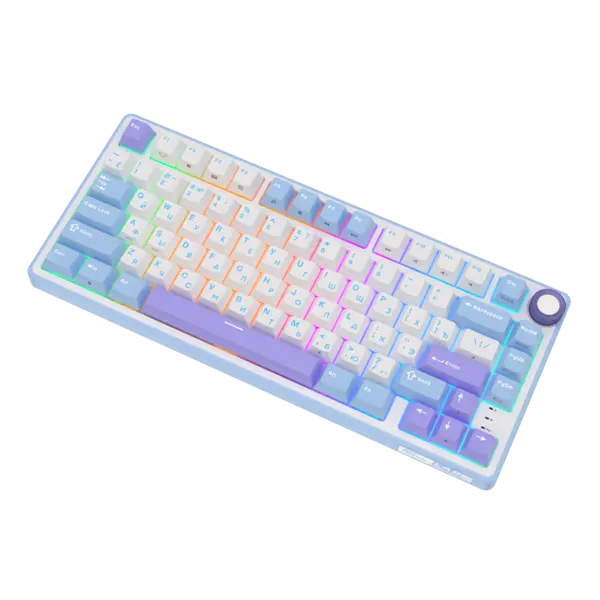 Клавиатура игровая проводная Royal Kludge R75 Silver switch (белая, сиреневая)