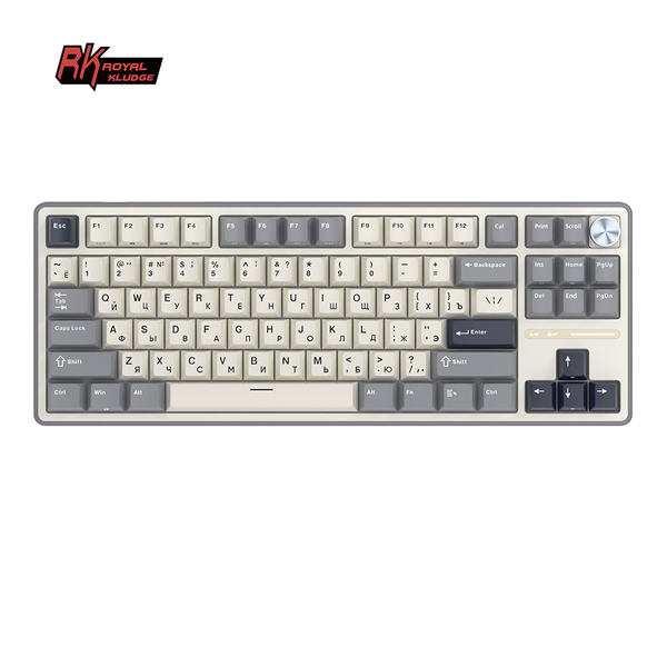 Клавиатура игровая проводная Royal Kludge RK R87 Brown switch (серая,бежевая)