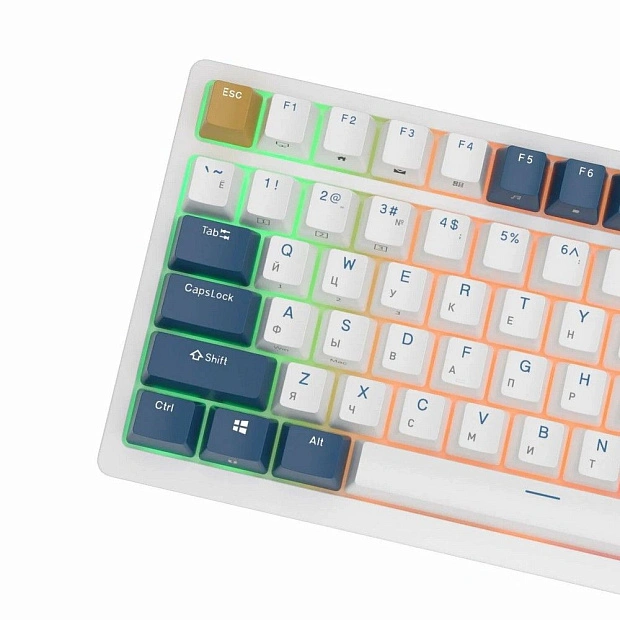 Клавиатура игровая Royal Kludge RK98 Brown switch (белая, синяя)