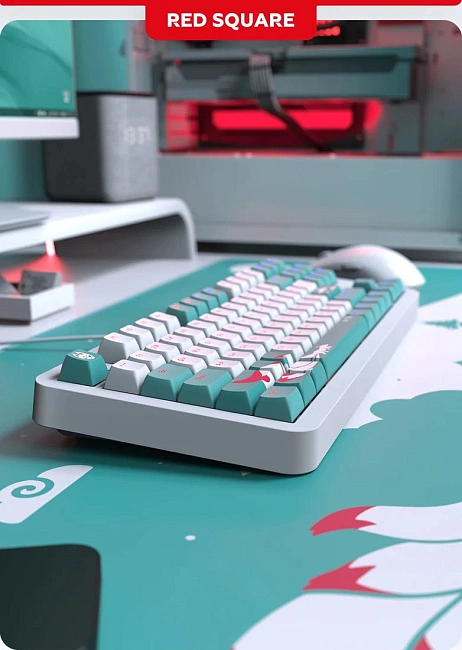 Клавиатура игровая проводная Red Square Alumix TKL Classic Kitsune g3ms Aquamarine RSQ-20052 (белая)