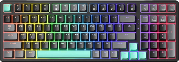 Клавиатура игровая JEGG ZA99 Black Grey GreenTNT Yellow (серая/зеленая)