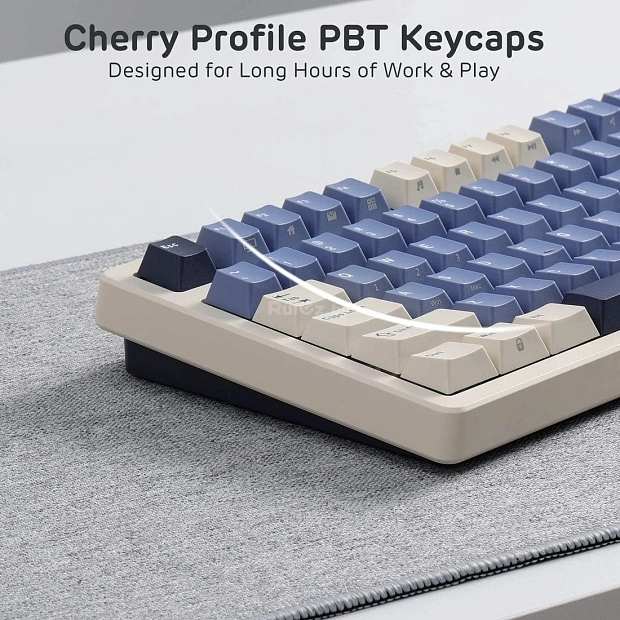 Клавиатура игровая Royal Kludge RK S85 Horizon Beige switch (белая,синяя)