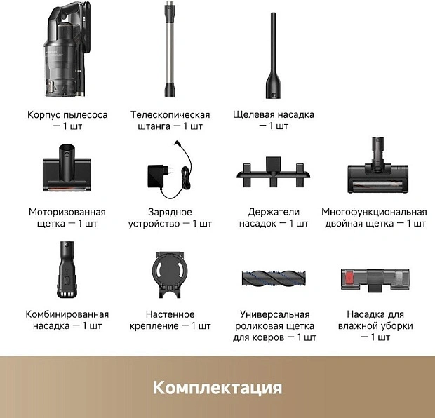 Пылесос Trouver Cordless Vacuum Cleaner G70 Detect V2515 (евровилка, черный)