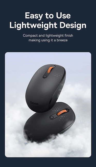 Мышь беспроводная Baseus F01A, серый