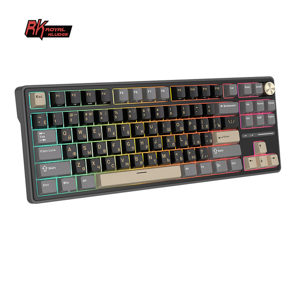 Клавиатура игровая проводная Royal Kludge RK R87 Cream switch (черная,серая,бежевая)