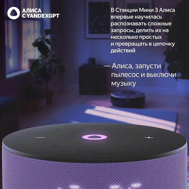 Умная колонка Яндекс.Станция Мини 3, модель: YNDX-00027LIL, лиловый
