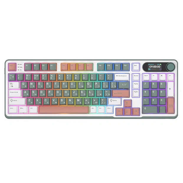 Клавиатура игровая Royal Kludge RK-S98 Chartreuse switch (белая,зеленая)