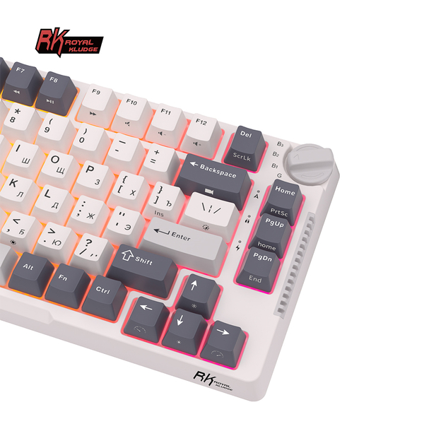 Клавиатура игровая Royal Kludge RK-H81 White Night Cyan switch(белая)